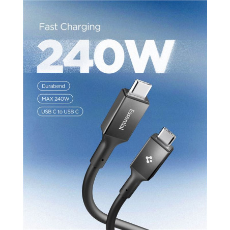 Spigen Essential USB C to USB C 240W Cable, black EB24012CC