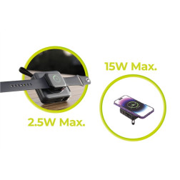 Mobile Origin Powerbank & Travel Charger, Lightning/USB-C Cable, MagSafe AW/iPhone Compatible, black