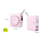 Mobile Origin Powerbank & Travel Charger, Lightning/USB-C Cable, MagSafe/AW/iPhone Compatible, pink