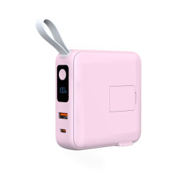 Mobile Origin Powerbank & Travel Charger, Lightning/USB-C Cable, MagSafe/AW/iPhone Compatible, pink