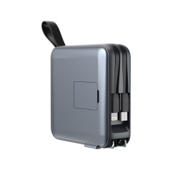 Mobile Origin Powerbank & Travel Charger, Lightning/USB-C Cable, MagSafe/AW/iPhone Compatible, grey