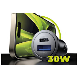 Mobile Origin Metal Car Charger 30W, CA12 - USB-C, USB-A
