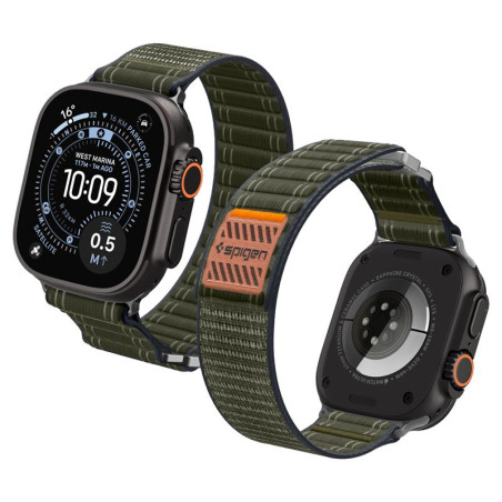Spigen Fabric Band (hook-and-loop), green - Apple Watch 49mm/46mm/45mm/44mm