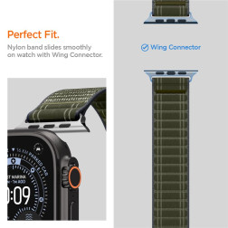 Spigen Fabric Band (hook-and-loop), green - Apple Watch 49mm/46mm/45mm/44mm