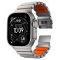 Apyrankė Nomad Stratos Band, natural titanium, ultra orange FKM - AW 45/46/49mm Apyrankė Nomad Stratos Band, natural titanium, ultra orange FKM - AW 45/46/49mm