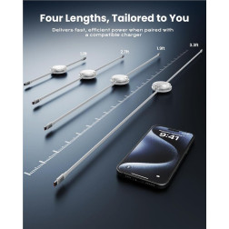 iOttie 100 W indragbara USB-C-kablar, 2-pack, vita