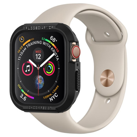 Spigen Rugged Armor, musta - Apple Watch 45mm/44mm
