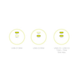 Mobile Origin 30W Charger Plug PW33 - 2x USB-C, white