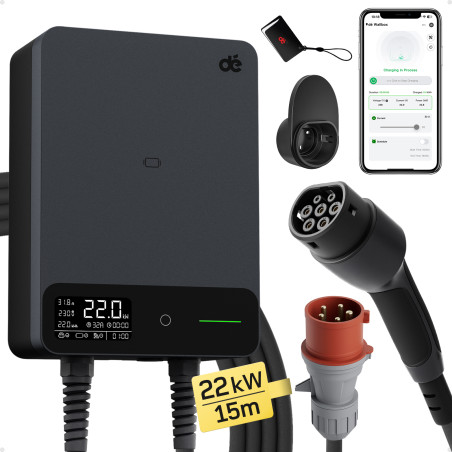 dé 22kW Wallbox with 15m Cable (APP VERSION)