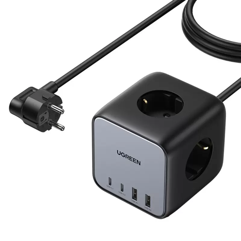 Ugreen CD268, 3in1 ilgintuvas, šakotuvas ir USB įkroviklis, 65W Ugreen CD268, 3in1 ilgintuvas, šakotuvas ir USB įkroviklis, 65W