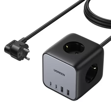 Ugreen CD268, 3in1 ilgintuvas, šakotuvas ir USB įkroviklis, 65W