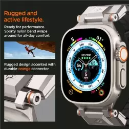 Spigen DuraPro Armor, juoda - AW Ultra 2/1 49mm / 9/8/7 45mm / SE/6/5/4 44mm / 3/2/1 42mm