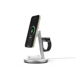 Mobile Origin Qi2 PowerStand 3in1 with GAN adapter 35W, white/silver