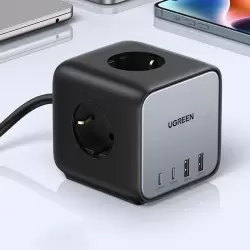 Ugreen CD268, 3in1 ilgintuvas, šakotuvas ir USB įkroviklis, 65W