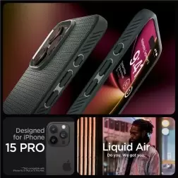 Spigen Liquid Air, geltonai žalias - iPhone 15 Pro