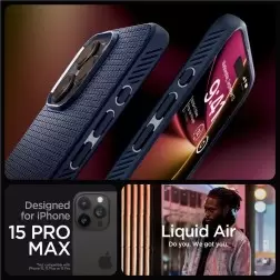 Spigen Liquid Air, mėlyna - iPhone 15 Pro Max