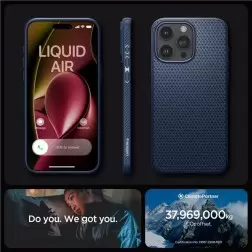 Spigen Liquid Air, mėlyna - iPhone 15 Pro Max