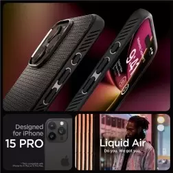 Spigen Liquid Air, matte black - iPhone 15 Pro