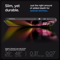 Spigen Skystas oras, matinis juodas - iPhone 15 Pro Max