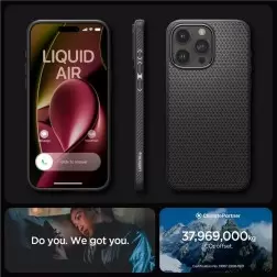 Spigen Liquid Air, matte black - iPhone 15 Pro Max