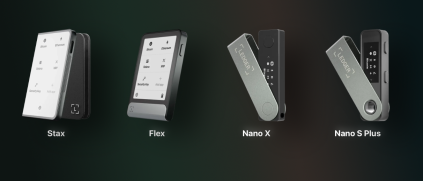 Išsamus Ledger kriptovaliutų piniginių palyginimas: Nano S Plus, Nano X, Flex ir Stax